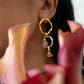 Velatti Double Circle Earrings with Gems