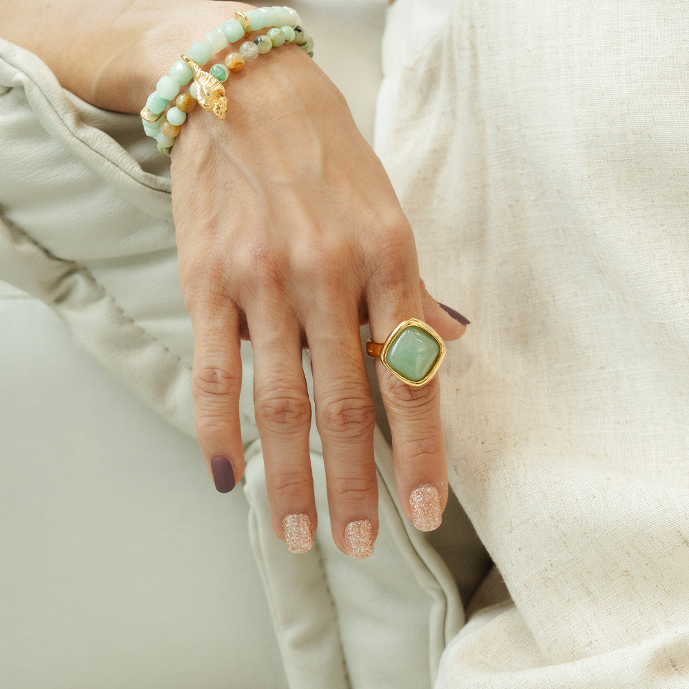 Velatti Square Cut Gemstone Ring