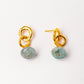 Velatti Double Circle Gem Drop Earrings