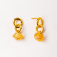 Velatti Double Circle Gem Drop Earrings