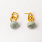 Velatti Double Circle Gem Drop Earrings