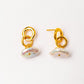Velatti Double Circle Gem Drop Earrings