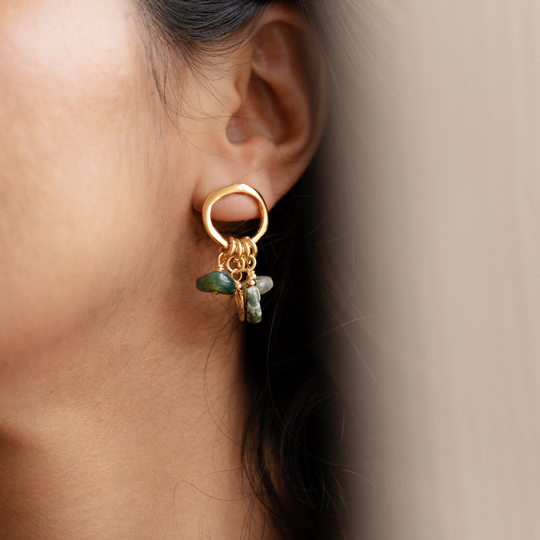 Velatti Circle Studs with Cluster Gem Drops