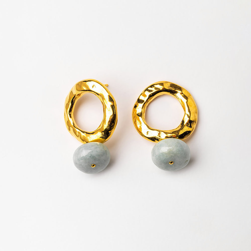 Velatti Full Circle Jade Studs