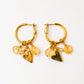 Velatti Hoops with Gems and Heart Charm