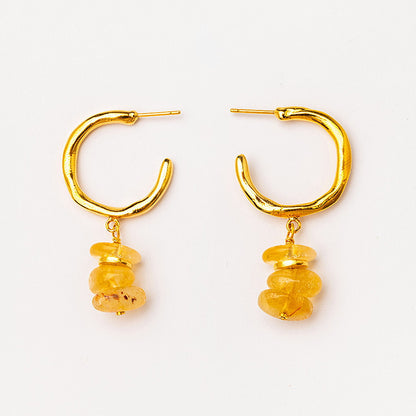 Velatti Hoops with Stacked Gems