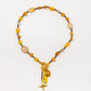 Velatti Necklace with Hematite, Citrine, Yellow Calcite