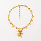 Velatti Citrine and Pyrite Necklace with Heart Charm