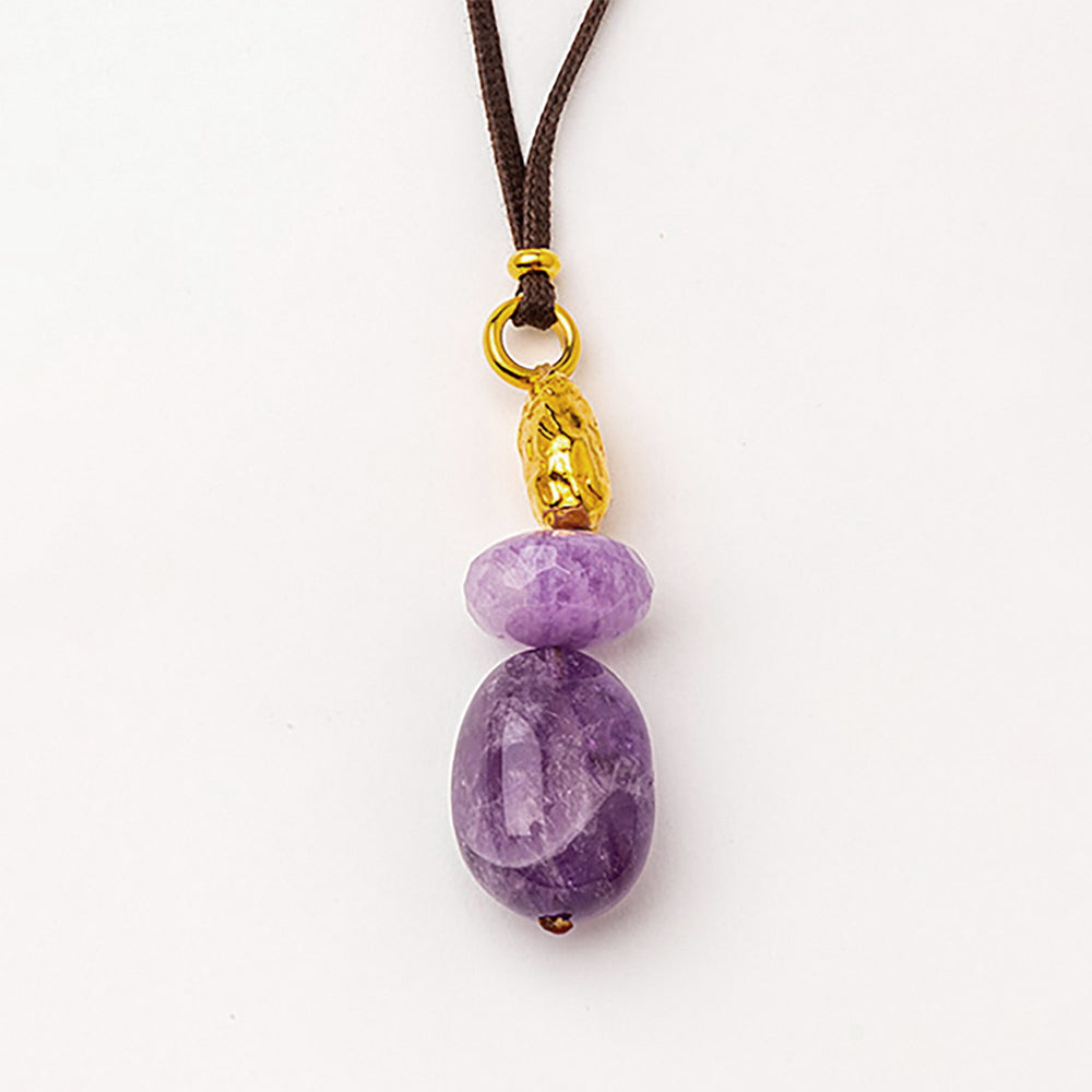 Velatti Double Amethyst Necklace