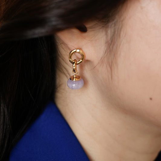 Velatti Double Circle Gem Drop Earrings