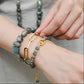 Velatti Double Layer Link Chain & Gems Bracelet