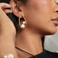 Velatti Contour Earrings with Double Gems