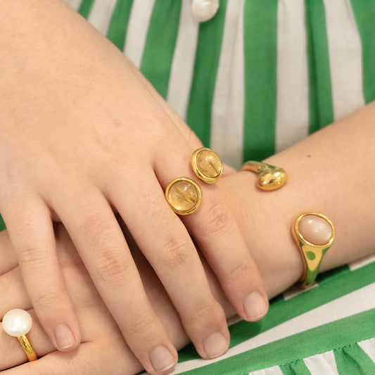 Velatti Double Accent Gemstone Ring