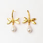 Velatti Dragonfly Studs with Freshwater Baroque Pearls