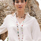 Velatti Floating Necklace with Multi Gemstones