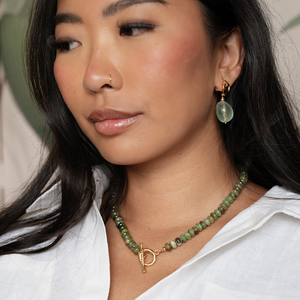 Velatti Leaf Studs with Flourite