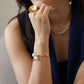 Velatti Twisted Double Freshwater Pearl Cuff