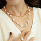 Velatti Long Links Necklace with Gems or Freshwater Pearls