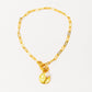 Velatti Medallion Necklace with Freshwater Pearl