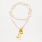 Velatti Celeste Star Long Necklace with Freshwater Pearl & Hematite