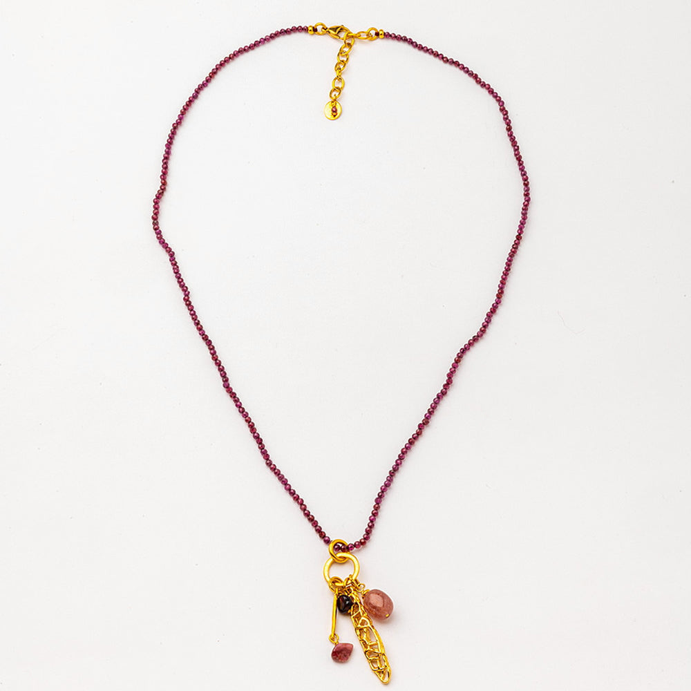 Velatti All Gems Long Necklace with Charms