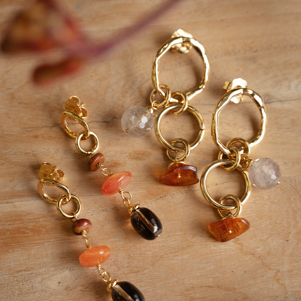 Velatti Triple Drop Link Earrings
