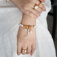 Velatti Freshwater Pearl Bar Bracelet with Charms
