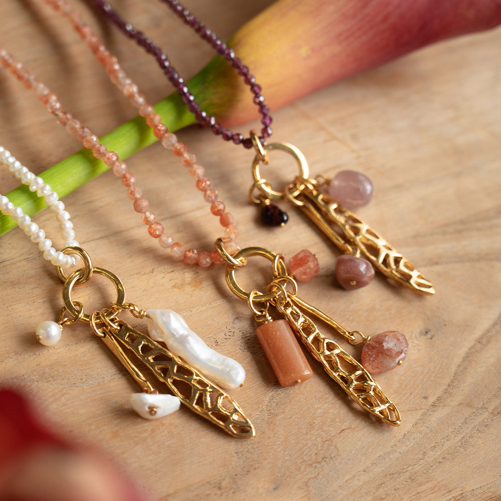 Velatti All Gems Long Necklace with Charms