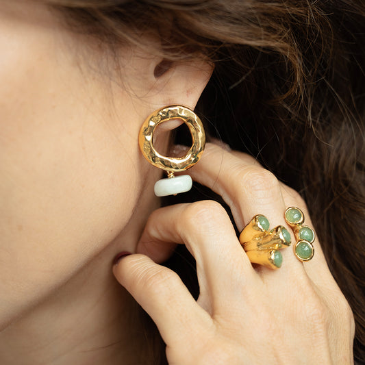 Velatti Full Circle Jade Studs