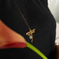 Velatti Dragonfly Pendant with Gem Necklace