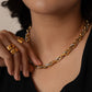 Velatti Threaded Link Necklace with Silver Threads