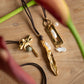 Velatti Leaf Pendant with Gem Necklace