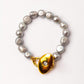 Velatti Grey Freshwater Pearl Bracelet with Oval Clasp