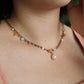 Velatti Hand Braided Necklace with Gemstones and Freshwater Pearl