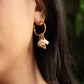 Velatti Hoops with Gems and Heart Charm
