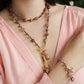 Velatti Long Necklace with Hematite, Tourmaline, Muscovite, Cherry Quartz