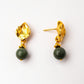 Velatti Mini Leaf Stud with Jade