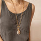 Velatti Large Teardrop Gem Necklace with Charms