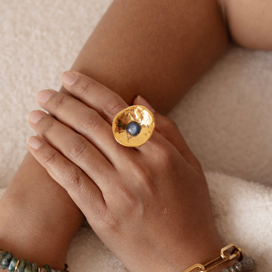 Velatti Saucer Gemstone Ring