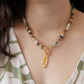 Velatti Gemstone Necklace with Leaf Charm