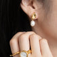 Velatti Mini Leaf Studs with Gem Drop