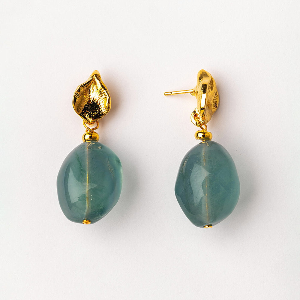 Velatti Leaf Studs with Flourite