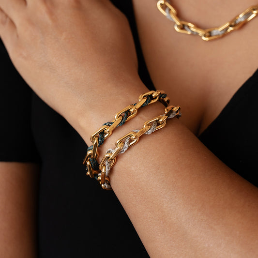 Velatti Threaded Link Bracelet