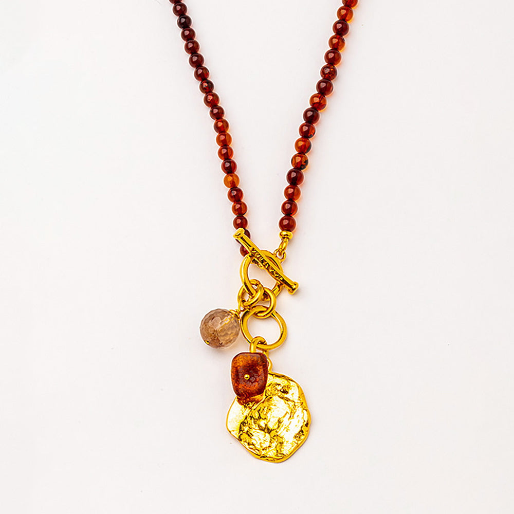 Velatti Long Amber Necklace