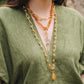 Velatti Long Links Necklace with Citrine