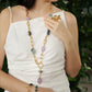 Velatti Links Long Necklace with Amethyst, Fluorite and Labradorite