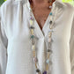 Velatti Long Links Necklace with Multi Stone