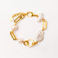 Velatti Multi Shape Link Bracelet with Freshwater Pearls (Pre-order)