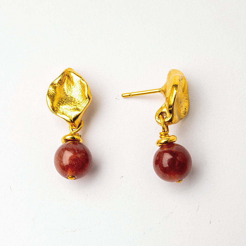 Velatti Mini Leaf Studs with Muscovite