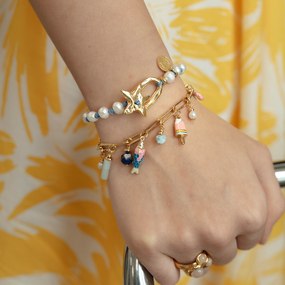 Velatti Freshwater Pearl Knot Bracelet